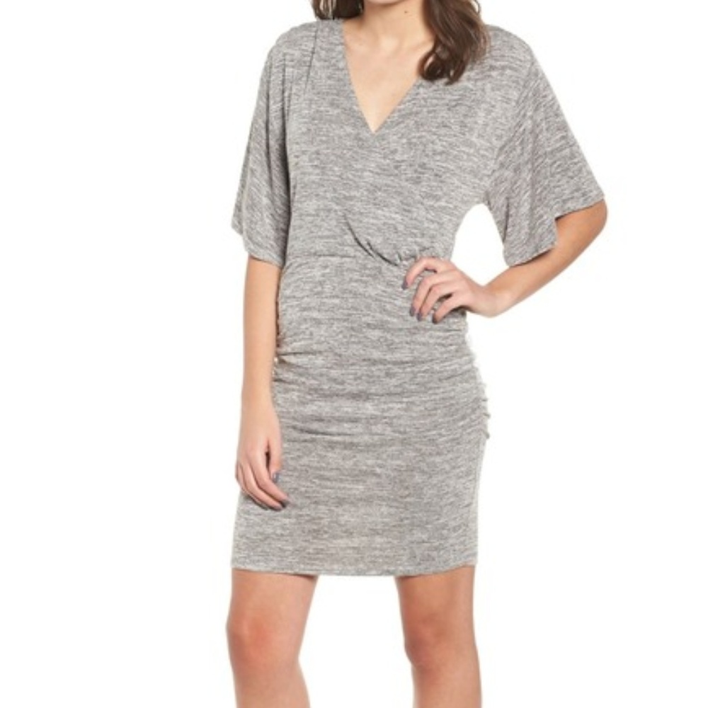 Leith Grey Wrap Dress